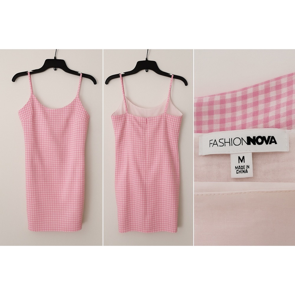Fashion Nova Tank Top Cami Med. Lined Feminine Romantic Beachy Barbie Y2K READ